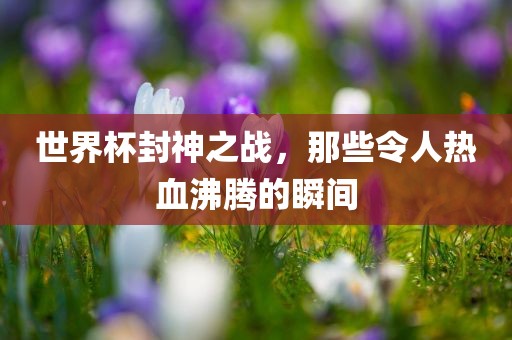世界杯封神之战，那些令人热血沸腾的瞬间