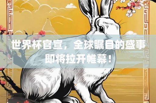 世界杯官宣，全球瞩目的盛事即将拉开帷幕！