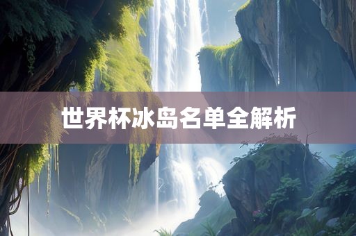 世界杯冰岛名单全解析