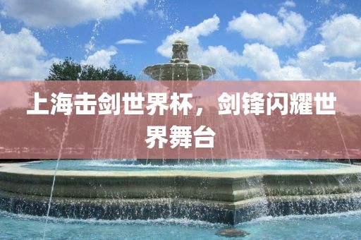 上海击剑世界杯，剑锋闪耀世界舞台