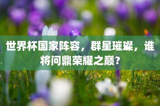 世界杯国家阵容，群星璀璨，谁将问鼎荣耀之巅？
